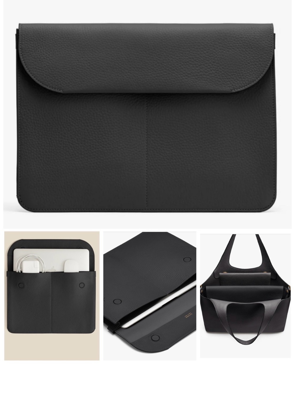 Cuyana Tech Carryall 13-inch Black Leather EUC
